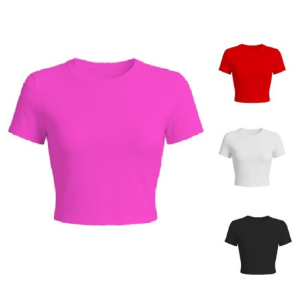 Футболка-топ для друку жіноча 190гр. однотонна СДВУ Premium cotton Кроп-топ