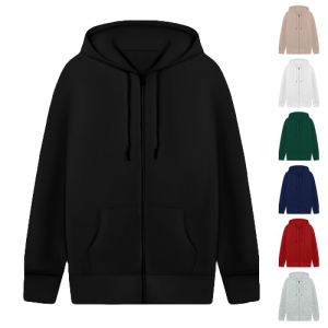 Зіп-худі оверсайз однотонне для друку унісекс модель ZIP-худі Oversize зіпка  утеплена з начосом