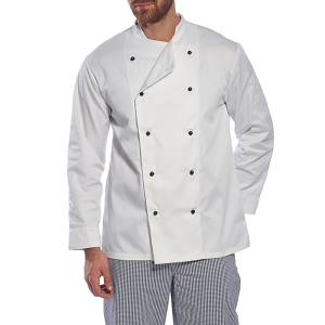 Кітель кухарський Comfortable cooking M01 чоловічий з довгим рукавом (застібки - пуклі)