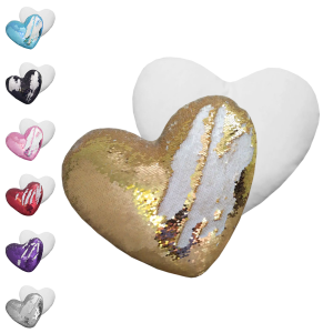 Подушка з паєтками  для сублімації у формі серця